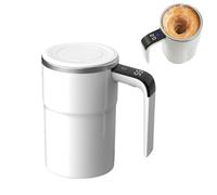 OLYGEE Self Stirring Coffee Mug Automatic Magnetic Mixing Cup, Multifunctional Spin Mug, Smart Electric Temperature Display (Write)