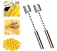 OLYGEE Stainless Steel Corn Cob Peeler, 2025 New Corn Peeler, Long Handle Stripping Tool, Easy Fast Remover Tool for Home Kitchen, Restaurant, Picnic (2pcs)