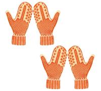 OLYGEE The Naughty List Mittens - Funny Middle Finger Mittens, Knitted Hidden Middle Finger Winter Warm Mitten for Women (2pcs)