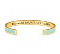OLYGEE This Too Shall Pass Bracelet, Hidden Message Adjustable Cuff Bracelet, Funny Encouragement Gifts for Women Friends (#9)