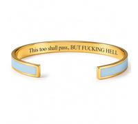 OLYGEE This Too Shall Pass Bracelet, Hidden Message Adjustable Cuff Bracelet, Funny Encouragement Gifts for Women Friends (#3)