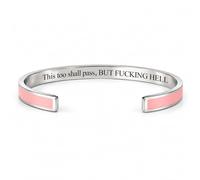 OLYGEE This Too Shall Pass Bracelet, Hidden Message Adjustable Cuff Bracelet, Funny Encouragement Gifts for Women Friends (#5)