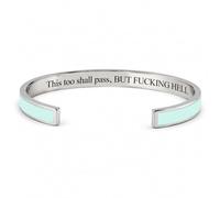 OLYGEE This Too Shall Pass Bracelet, Hidden Message Adjustable Cuff Bracelet, Funny Encouragement Gifts for Women Friends (#8)
