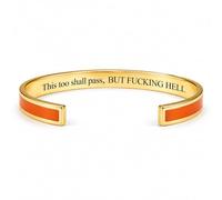 OLYGEE This Too Shall Pass Bracelet, Hidden Message Adjustable Cuff Bracelet, Funny Encouragement Gifts for Women Friends (#10)