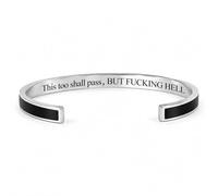 OLYGEE This Too Shall Pass Bracelet, Hidden Message Adjustable Cuff Bracelet, Funny Encouragement Gifts for Women Friends (#6)