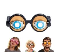 OLYGEE Winking Glasses-Funny Winking Glasses Kinetic Crazy Eyes with Manual Blink Action Blinking Glass for Performances for Instant Laughter (Brown,1pcs)