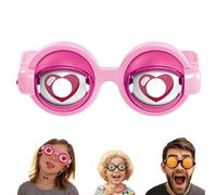 OLYGEE Winking Glasses-Funny Winking Glasses Kinetic Crazy Eyes with Manual Blink Action Blinking Glass for Performances for Instant Laughter (Pink,1pcs)