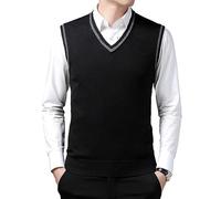 OlyljpinZ Gilet da Uomo Inverno V-Collo Senza Maniche Classico attività Commerciale Maglieria Panciotto Maglione Canotte Smanicato Pullunder per Autunno Inverno