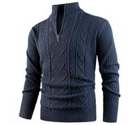 OlyljpinZ Maglione da Uomo con Zip 1/4 Morbido Pullover Collo Alto Invernali Tenere Caldo Maglioni con Cerniera Casual Giacca in Maglia a Maniche Lunghe Uomo Lavorato Dolcevita Classico Sweater