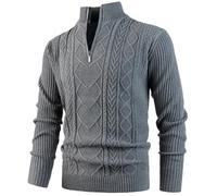 OlyljpinZ Maglione da Uomo con Zip 1/4 Morbido Pullover Collo Alto Invernali Tenere Caldo Maglioni con Cerniera Casual Giacca in Maglia a Maniche Lunghe Uomo Lavorato Dolcevita Classico Sweater