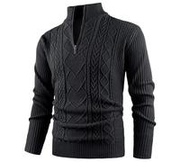 OlyljpinZ Maglione da Uomo con Zip 1/4 Morbido Pullover Collo Alto Invernali Tenere Caldo Maglioni con Cerniera Casual Giacca in Maglia a Maniche Lunghe Uomo Lavorato Dolcevita Classico Sweater