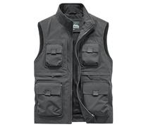 OlyljpinZ Uomo Gilet da Pesca All'aperto Casual Asciugatura Rapida Giubbotto Senza Maniche Leggero Traspirante Panciotto Safari Lavoro Reporter Caccia FotografiGiacche con Multitasche
