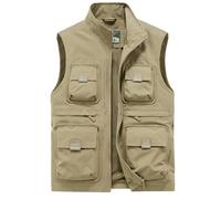 OlyljpinZ Uomo Gilet da Pesca All'aperto Casual Asciugatura Rapida Giubbotto Senza Maniche Leggero Traspirante Panciotto Safari Lavoro Reporter Caccia FotografiGiacche con Multitasche