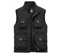OlyljpinZ Uomo Gilet da Pesca All'aperto Casual Asciugatura Rapida Giubbotto Senza Maniche Leggero Traspirante Panciotto Safari Lavoro Reporter Caccia FotografiGiacche con Multitasche