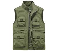 OlyljpinZ Uomo Gilet da Pesca All'aperto Casual Asciugatura Rapida Giubbotto Senza Maniche Leggero Traspirante Panciotto Safari Lavoro Reporter Caccia FotografiGiacche con Multitasche