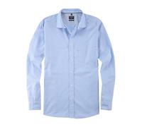 Olymp Camicia Casual da Uomo, a Maniche Lunghe, Tinta Unita, vestibilità Regolare, Blu 11, 3XL