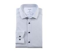 OLYMP Camicia da uomo a maniche lunghe Luxor 24/Seven, stampa rotante su y/d Dobby, 24/7, Luxor Modern Fit, 22 Modern Kent, Bianco 00, 43