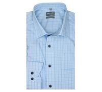 OLYMP Camicia da uomo a maniche lunghe Luxor, a quadri, Luxor Comfort Fit, 13 New Kent, Blu 11, 40