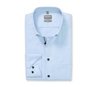 OLYMP Camicia da uomo a maniche lunghe Luxor, Pin Point, 466 Comfort Fit 20,04 Button-Down collare, Azzurro 10, 43