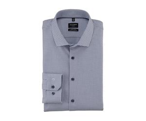 OLYMP Camicia da uomo a maniche lunghe No. Six 24/Seven,Faux Uni,375 No 6 six - Super Slim (H16),22 Modern Kent, Blu 11, 43