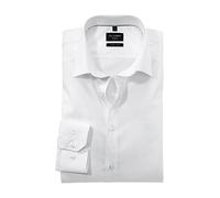OLYMP Camicia da uomo a maniche lunghe No. Six, Pin Point, super sottile, Modern Kent, bianco, 40