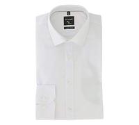 OLYMP Camicia da uomo a maniche lunghe No. Six, Pin Point, super sottile, Modern Kent, bianco, 40