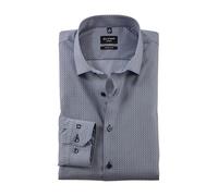 OLYMP Camicia da uomo a maniche lunghe No. Six, stampa rotativa su tinta unita, No 6 six, 22 Modern Kent, Marine 18., 43