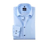 OLYMP Camicia da uomo a maniche lunghe No. Six, stampa rotativa su tinta unita, No 6 six, 22 Modern Kent, Blu 11, 43