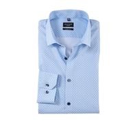 Olymp Camicia da Uomo a Maniche Lunghe No. Six, Tinta Unita, Super Sottile, Blu 11, 40