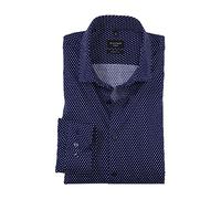 Olymp Camicia da Uomo Business a Maniche Lunghe No. Six, Stampa Digitale, Super Sottile, Marine 18., 43