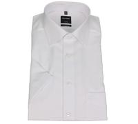Olymp Camicia Uomo Manica Corta Luxor Moderno Fit Bianco Tinta Unita 030012 00