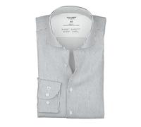 Olymp Level Cinque 24/Seven Corpo Fit Uomo Camicia da Ufficio Blu Bianco Righe
