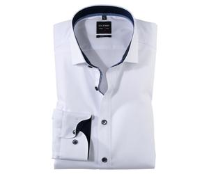 Olymp Level Cinque Uomo Camicia da Ufficio Braccio extra Lungo Bianco 076769 00