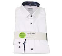 Olymp Level Cinque Uomo Camicia da Ufficio extra Lungo Arm Blu 200349 00 Bianco