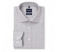 Olymp Luxor Camicia Classica Business Regular Fit Blu/Brown 100% Cotone