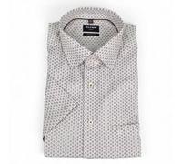 Olymp Luxor Regular Fit Camicia Classica Uomo Beige Blu Minimal Kentkragen 40
