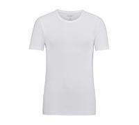 OLYMP Maglietta da uomo con scollo rotondo, basic, tè, tinta unita, body fit, Bianco 00, 4XL