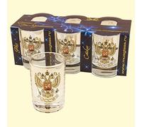 OLYMP - Set di 6 Bicchierini da Vodka con Stemma della Russia