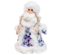 OLYMP Snegurochka - Statuetta decorativa a forma di ragazza di neve, colore: bianco/blu con argento, 35 cm, decorazione natalizia tradizionale Снегурока, Снегурка, Снегурка, Снегурка