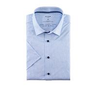 Olymp Uomo Camicia Business a Maniche Corte Luxor 24 Seven,Modern Fit,New Kent,Bleu 11,38