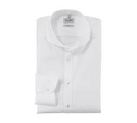 Olymp Uomo Camicia Business a Maniche Lunghe Level Five,Body Fit,Collo Francese,Weiss 00,38