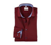 Olymp Uomo Camicia Business a Maniche Lunghe Level Five,Body Fit,Dunkelrot 39,40