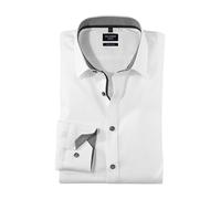 Olymp Uomo Camicia Business a Maniche Lunghe No Six,Super Slim,Weiß 00,36