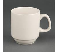 Olympia 12 x avorio impilabile tazze 285 ml 283,5 gram tazze in porcellana caffè tè ristorante