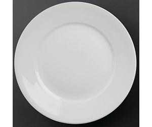 Olympia 6 x Athena Hotelware bordo ampio servizio piatti 11 in porcellana bianca