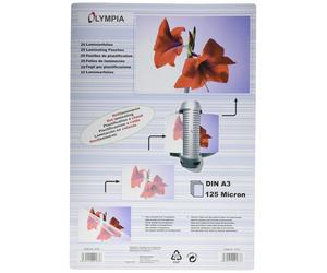Olympia 9183 Pack of 25 A3 Laminating Pouches - Thickness 125 Microns Single