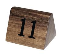 Olympia CL393 - Dieci segnaposto numerici in legno, decorativi, per ristoranti, con numeri da 11 a 20, colore arancione