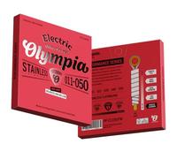 Olympia - Corde per chitarra elettrica Flatwound - Acciaio inossidabile - Hex Core - Extra Light to Light (10-48/11-50/12-52) - Performance Series - Smooth Mellow Tone, Jazz Feel (Jazz Light (11-50))