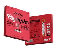 Olympia - Corde per chitarra elettrica Flatwound - Acciaio inossidabile - Hex Core - Extra Light to Light (10-48/11-50/12-52) - Performance Series - Smooth Mellow Tone, Jazz Feel (Light (12-52))