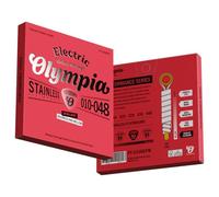 Olympia - Corde per chitarra elettrica Flatwound - Acciaio inossidabile - Hex Core - Extra Light to Light (10-48/11-50/12-52) - Performance Series - Smooth Mellow Tone, Jazz Feel (Extra Light (10-48))